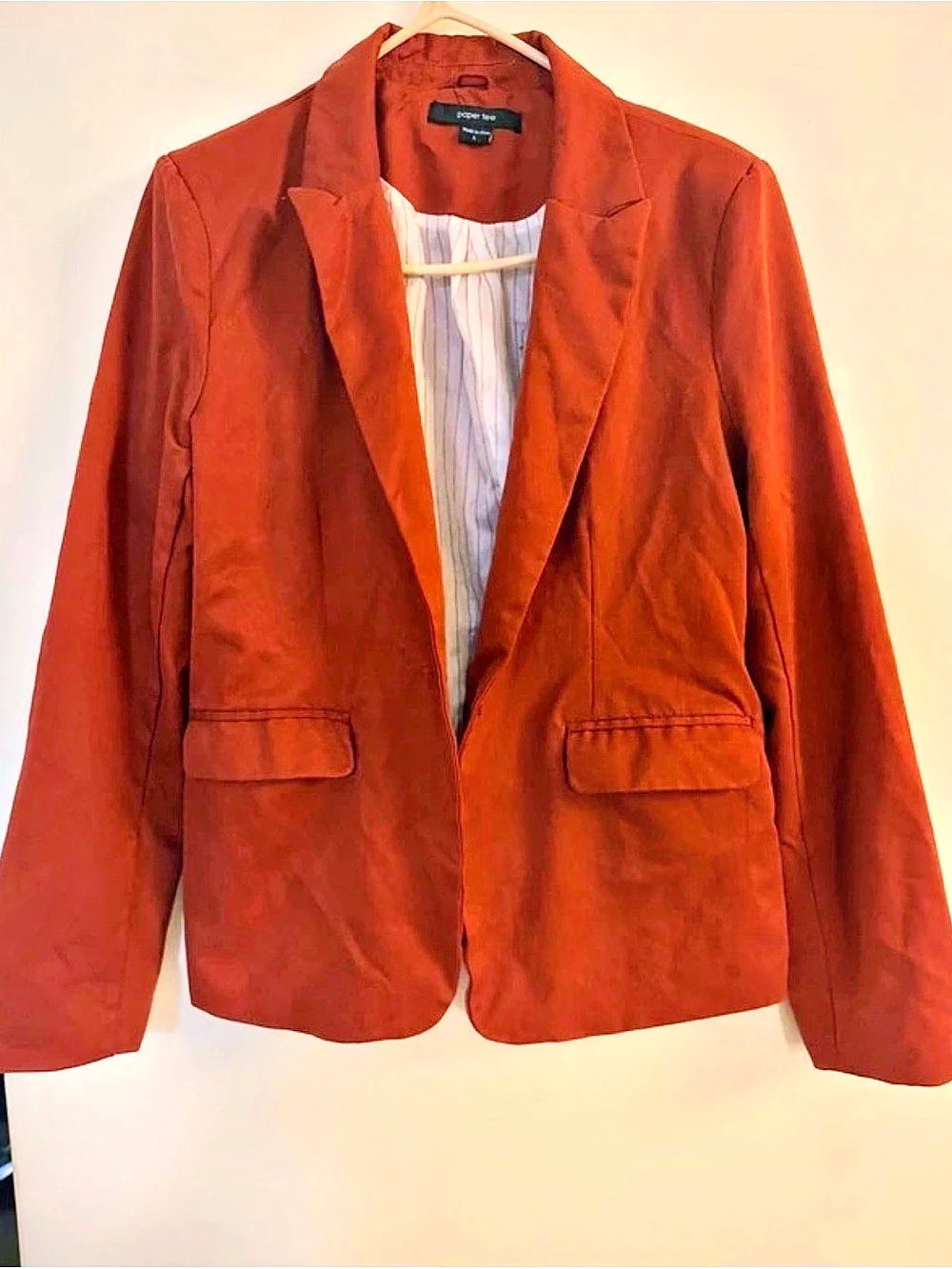 paper tee Women's Orange Blazer Size Large